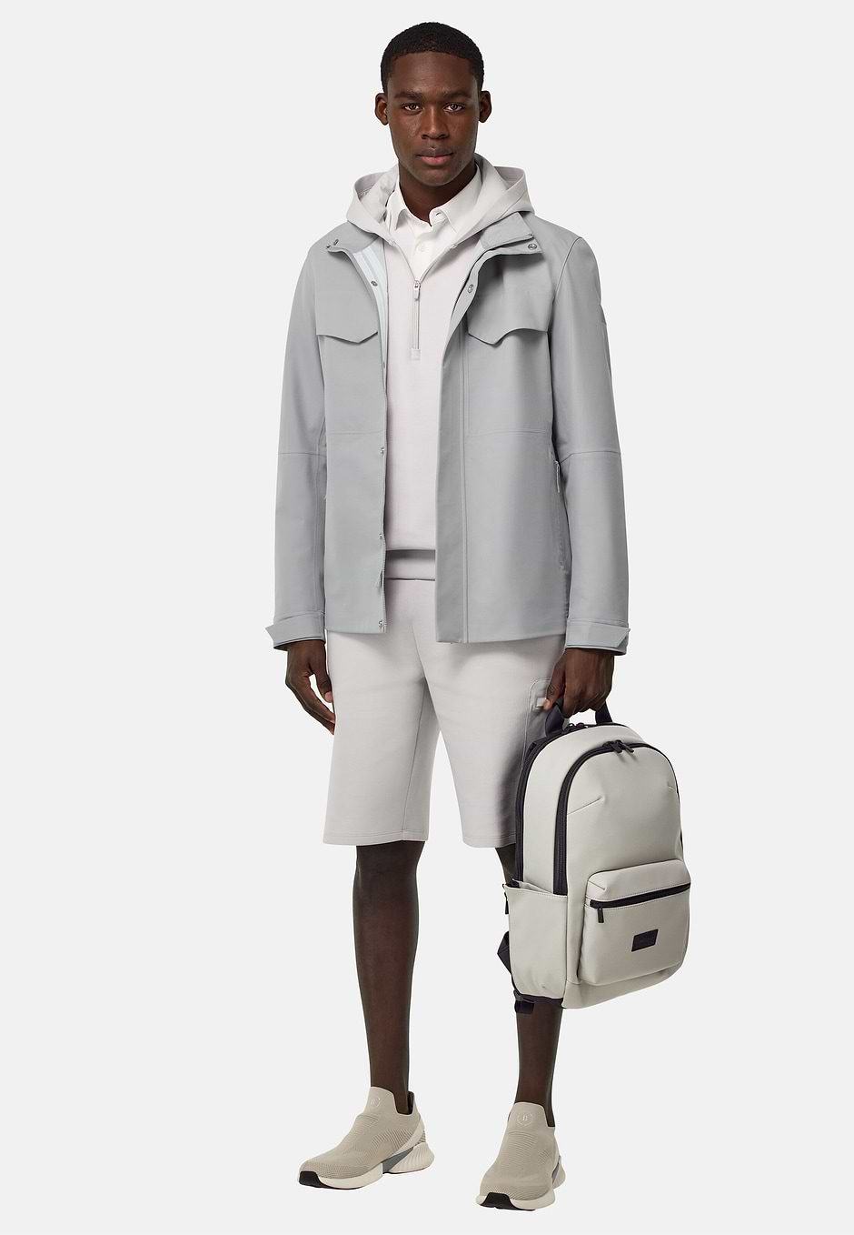 B Tech Field Jacket in Technical Fabric, Ice, hi-res