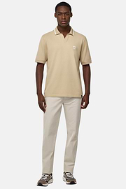 Cotton Piqué Polo Shirt, Beige, hi-res