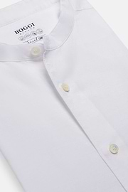 Camisa de linho tencel branca de ajuste regular, White, hi-res