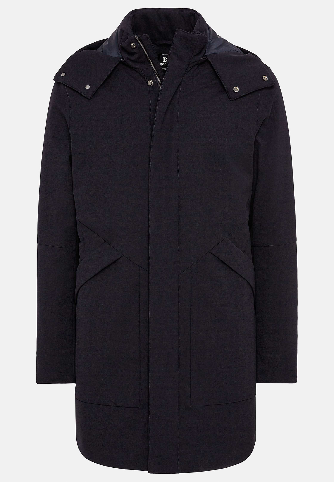 Parka In Padded Technical Fabric, Navy blue, hi-res