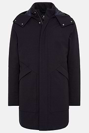 Parka In Padded Technical Fabric, Navy blue, hi-res