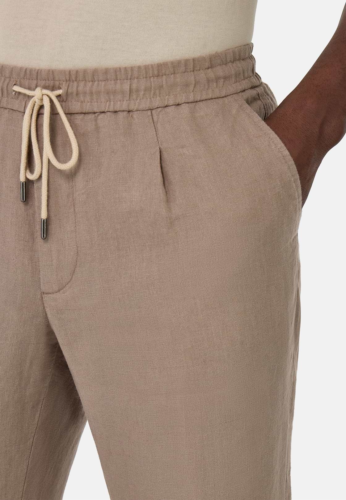 City Linen Trousers, Taupe, hi-res