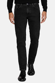 Black Stretch Denim Jeans, Black, hi-res