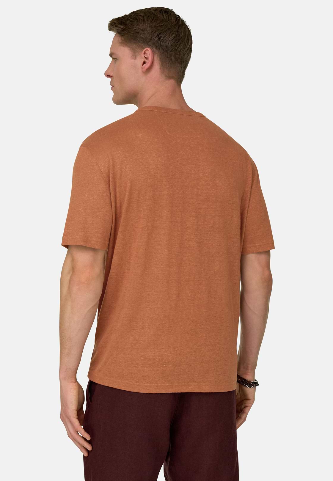 T-Shirt Aus Stretch-Leinen-Jersey, Rot, hi-res, 3