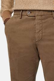 Stretch Cotton Trousers, Taupe, hi-res