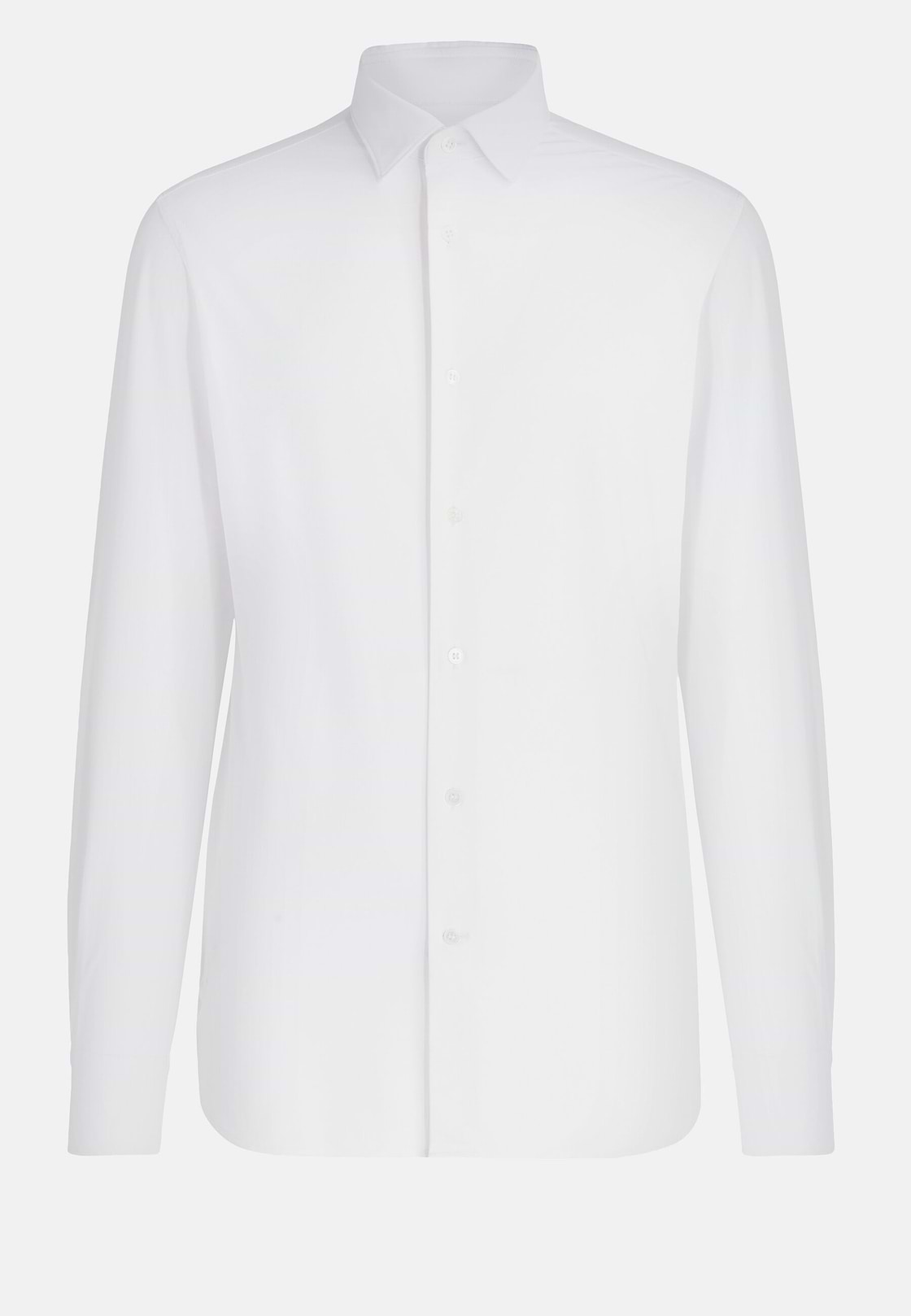 Weißes Slim Fit Hemd Aus Stretch Nylon, Weiß, hi-res, 6
