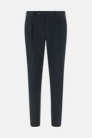 Pantaloni In Cotone Tencel, Navy, thumb, 5