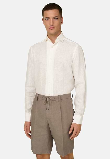 Regular Fit Linen Shirt, Sand, hi-res