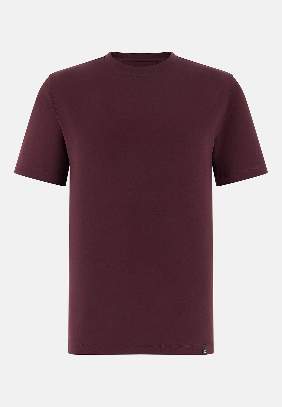 T-Shirt aus elastischer Supima-Baumwolle, Burgundy, hi-res, 5