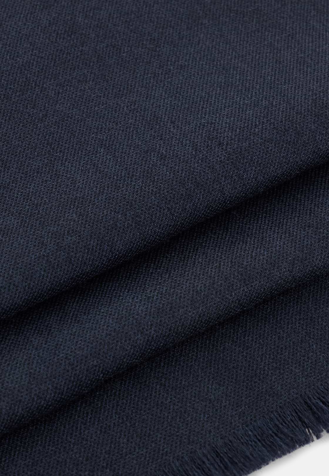 Scarf in Wool and Silk, Navy blue, hi-res, 3