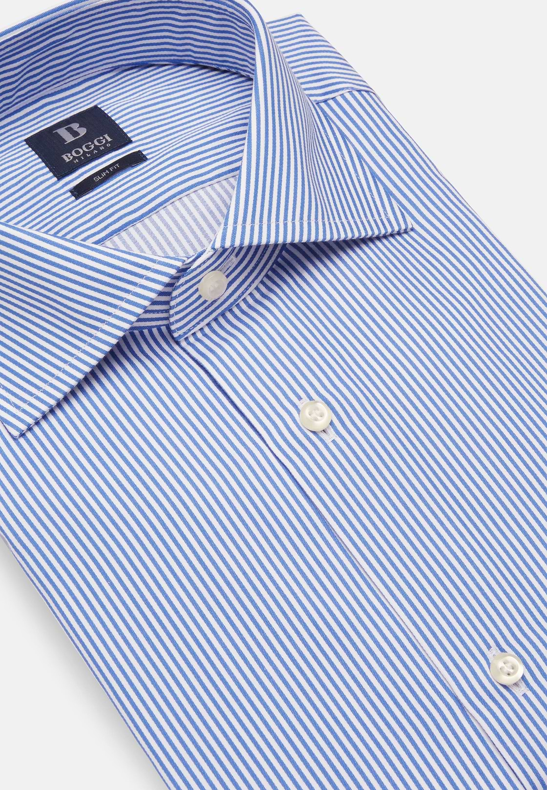 Striped Windsor Collar Shirt Slim, Blue, hi-res