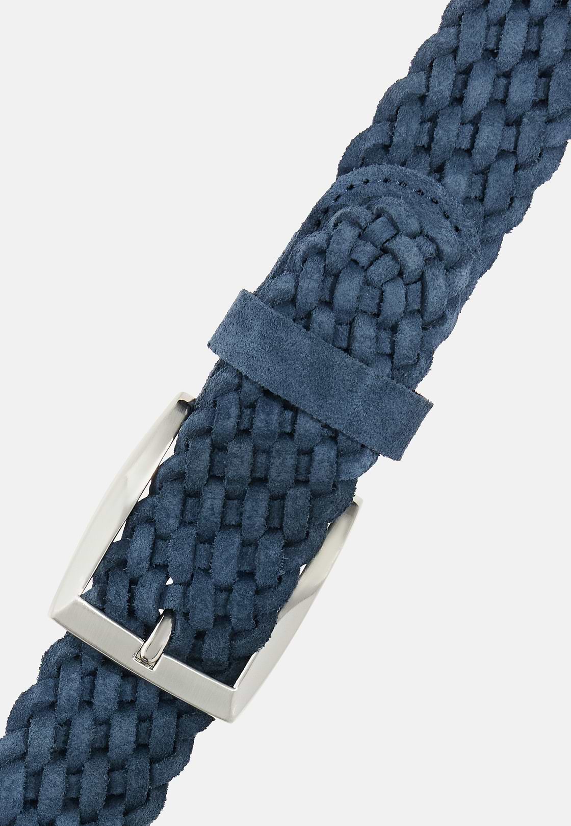 Flechtgürtel Aus Veloursleder, Indigo, hi-res