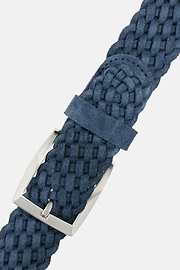 Flechtgürtel Aus Veloursleder, Indigo, hi-res