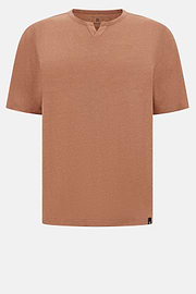 T-Shirt in Stretch Linen Jersey, Rot, hi-res