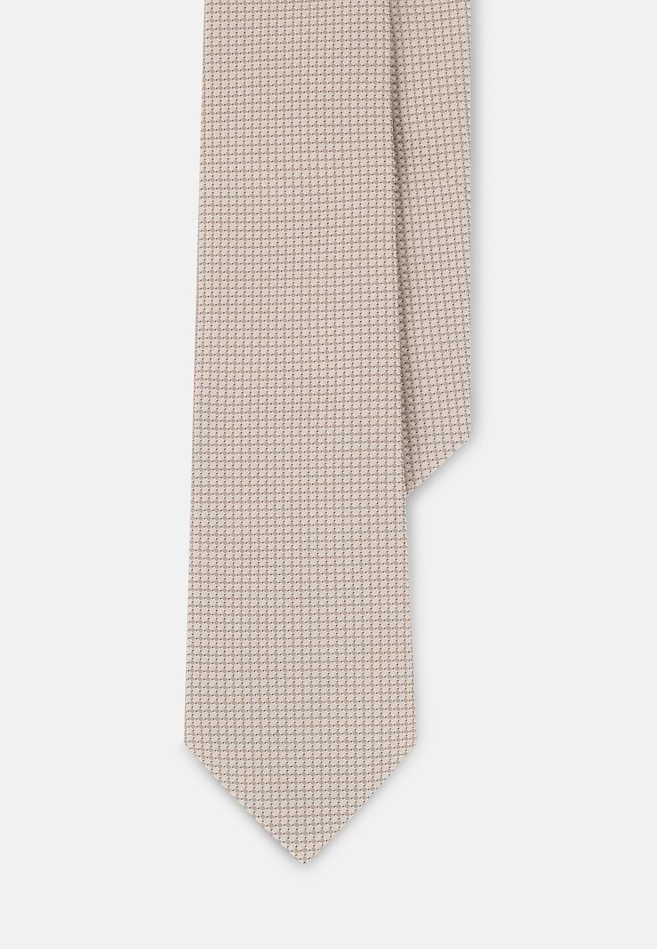 Formal Tie Geometric Motif Jacquard Silk, SLVR, hi-res