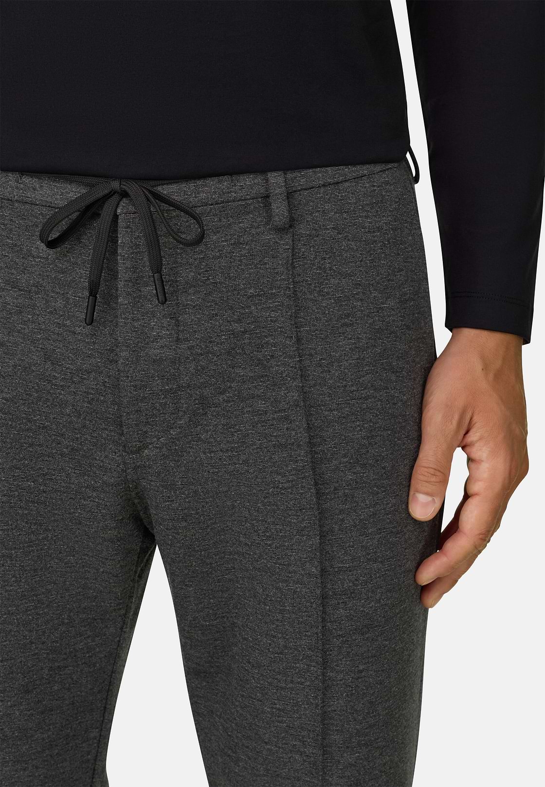 Trousers in Technical Jersey, Dark Grey, hi-res, 3