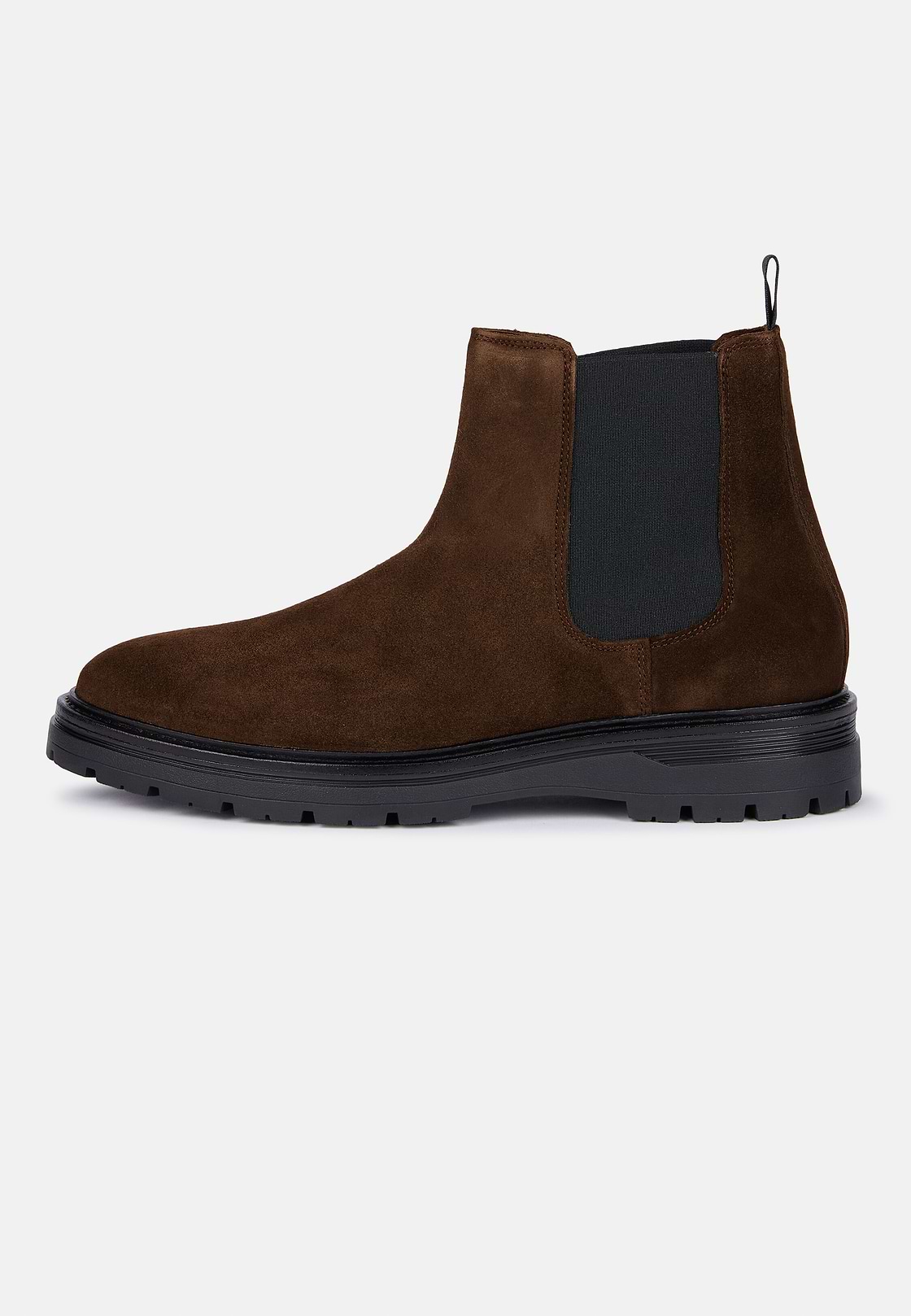 Suede Leather Ankle Boots, Brown, hi-res