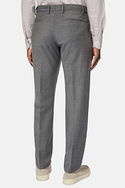 Trousers in Stretch Flannel, Grey, hi-res