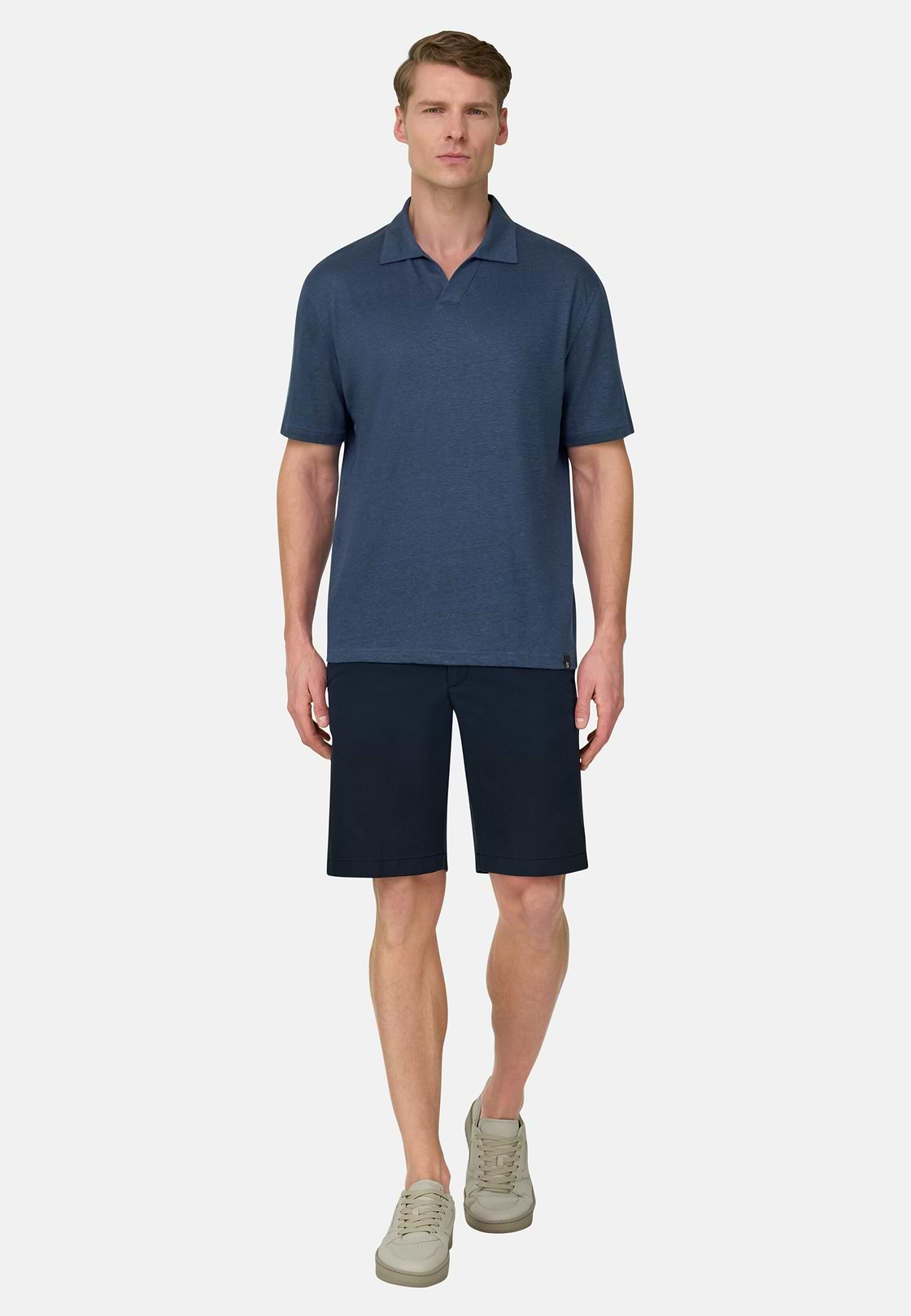 Polo En Jersey De Lin Extensible, Air-bleu, hi-res, 2