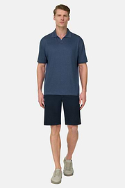 Polo En Jersey De Lin Extensible, Air-bleu, thumb, 2