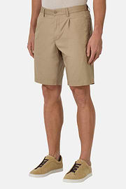 Stretch Cotton Bermuda Shorts, Taupe, hi-res