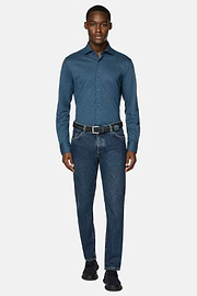 Polo Chemise En Piqué Regular Fit, Bleu, hi-res