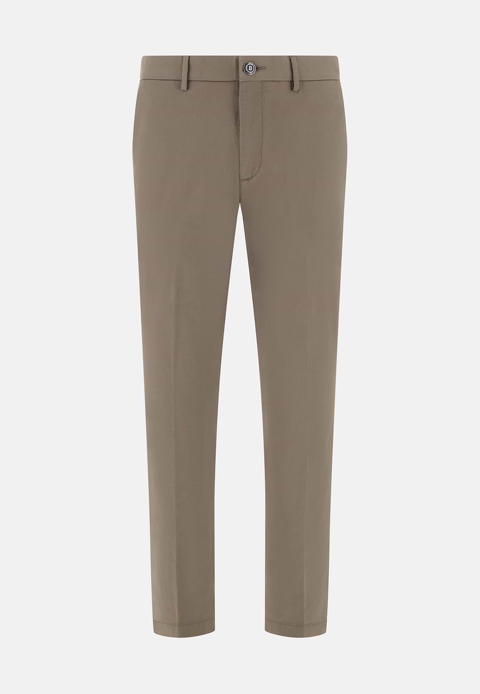 Stretch Cotton Trousers, Taupe, hi-res