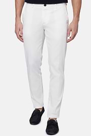 Stretch Cotton/Tencel Pants, White, hi-res
