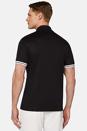 High-Performance Fabric Polo Shirt, Black, hi-res