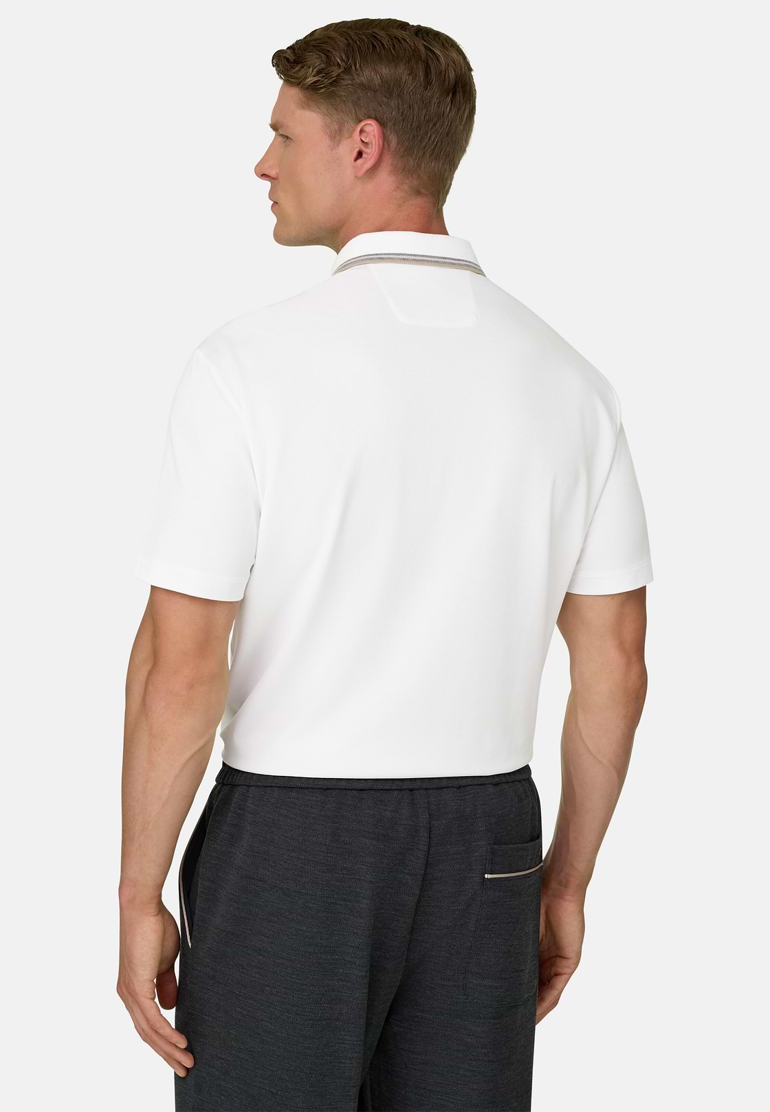 Polo aus Stretchgewebe Piqué Mischgewebe Cool Jade, Weiß, hi-res, 4