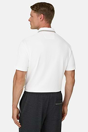 Polo aus Stretchgewebe Piqué Mischgewebe Cool Jade, Weiß, thumb, 4