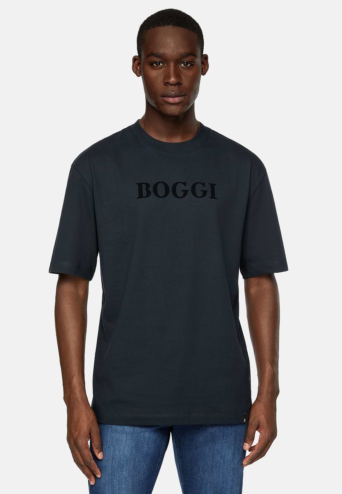 T-shirt en jersey de coton, bleu marine, hi-res