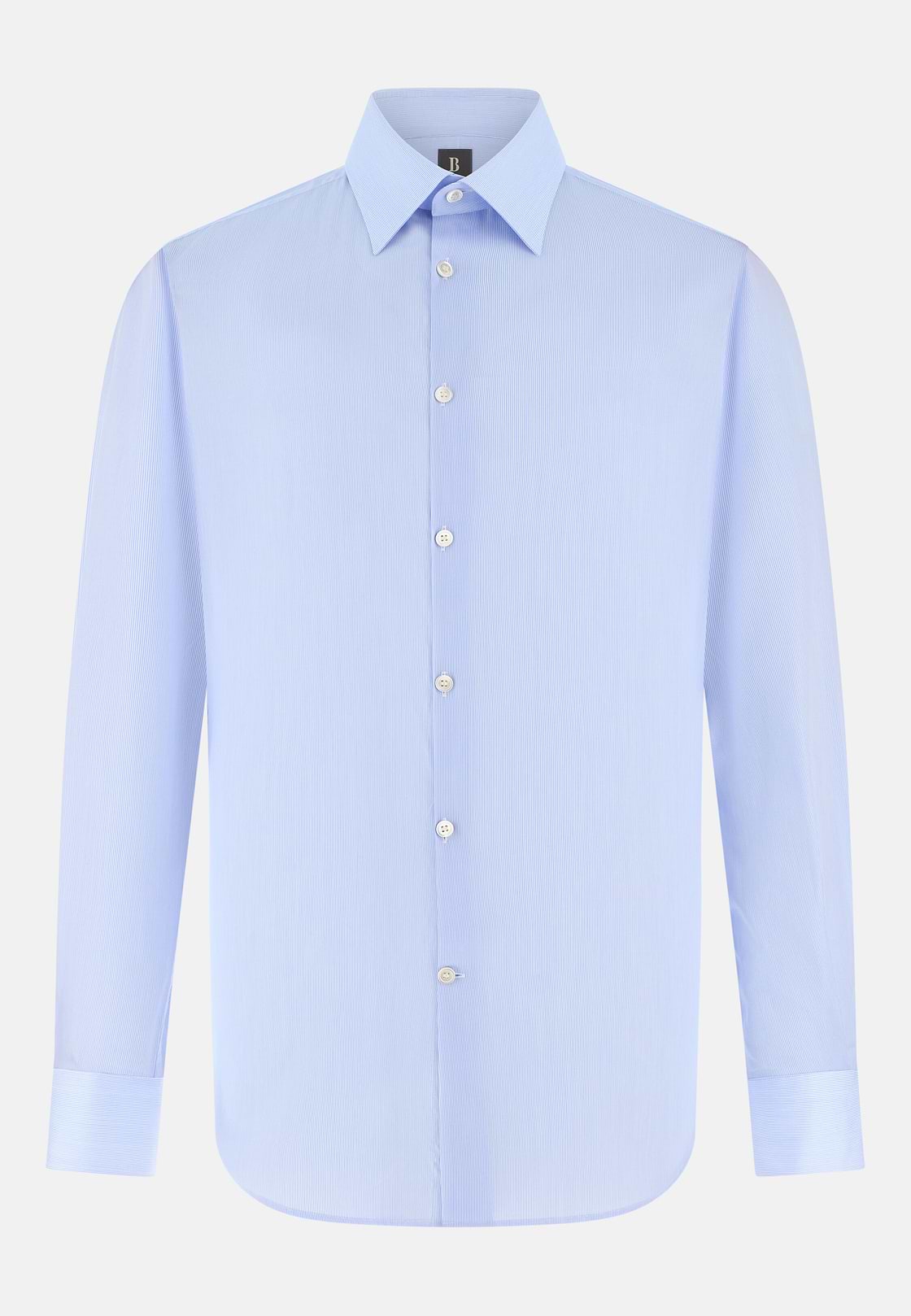 Hemd aus Baumwoll-Twill Regular Fit, Hellblau, hi-res, 6