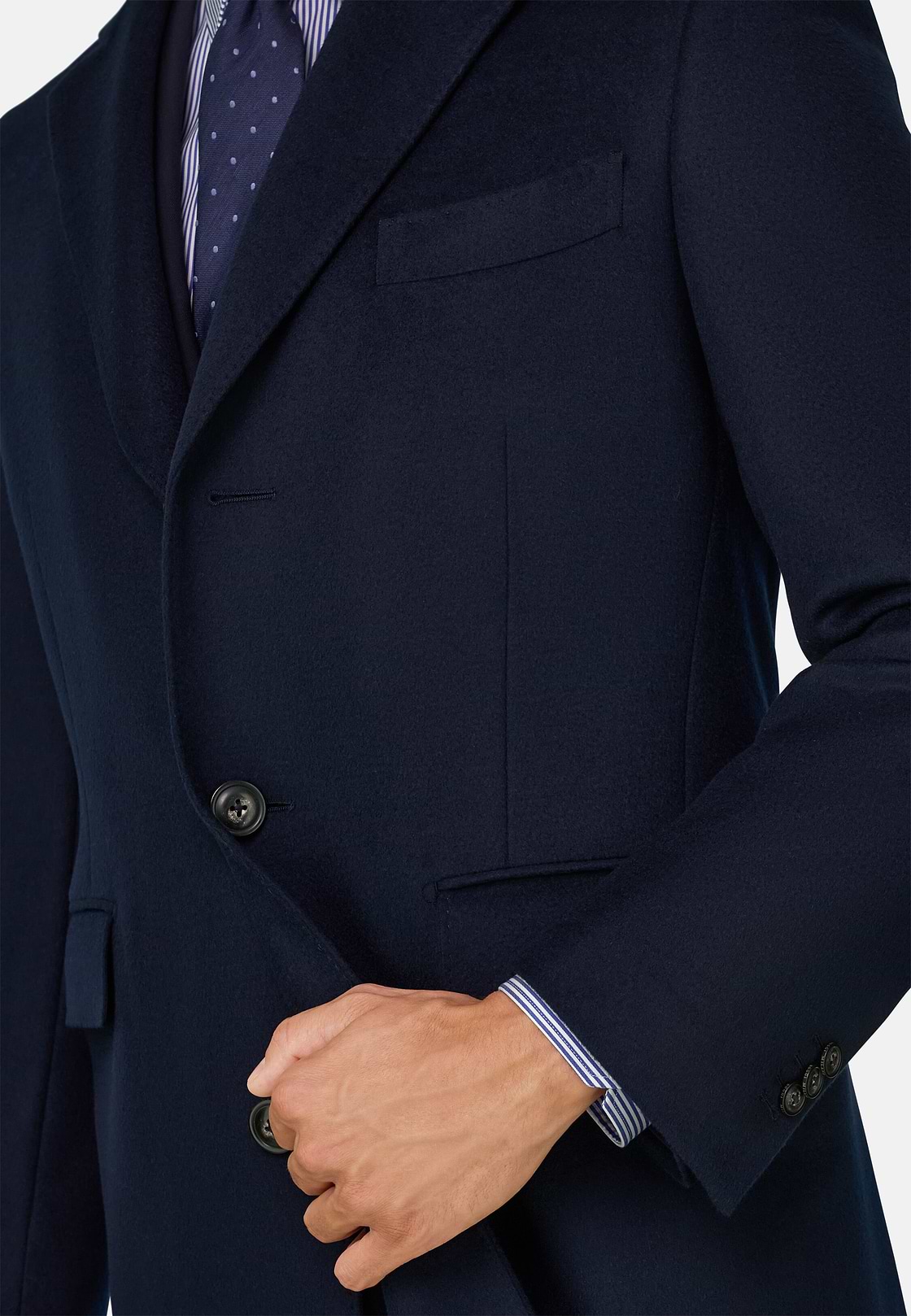 Single-Breasted Wool Coat, Navy blue, hi-res, 5