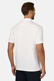 Polo aus Stretchgewebe Supima-Baumwolljersey, Weiß, thumb, 4