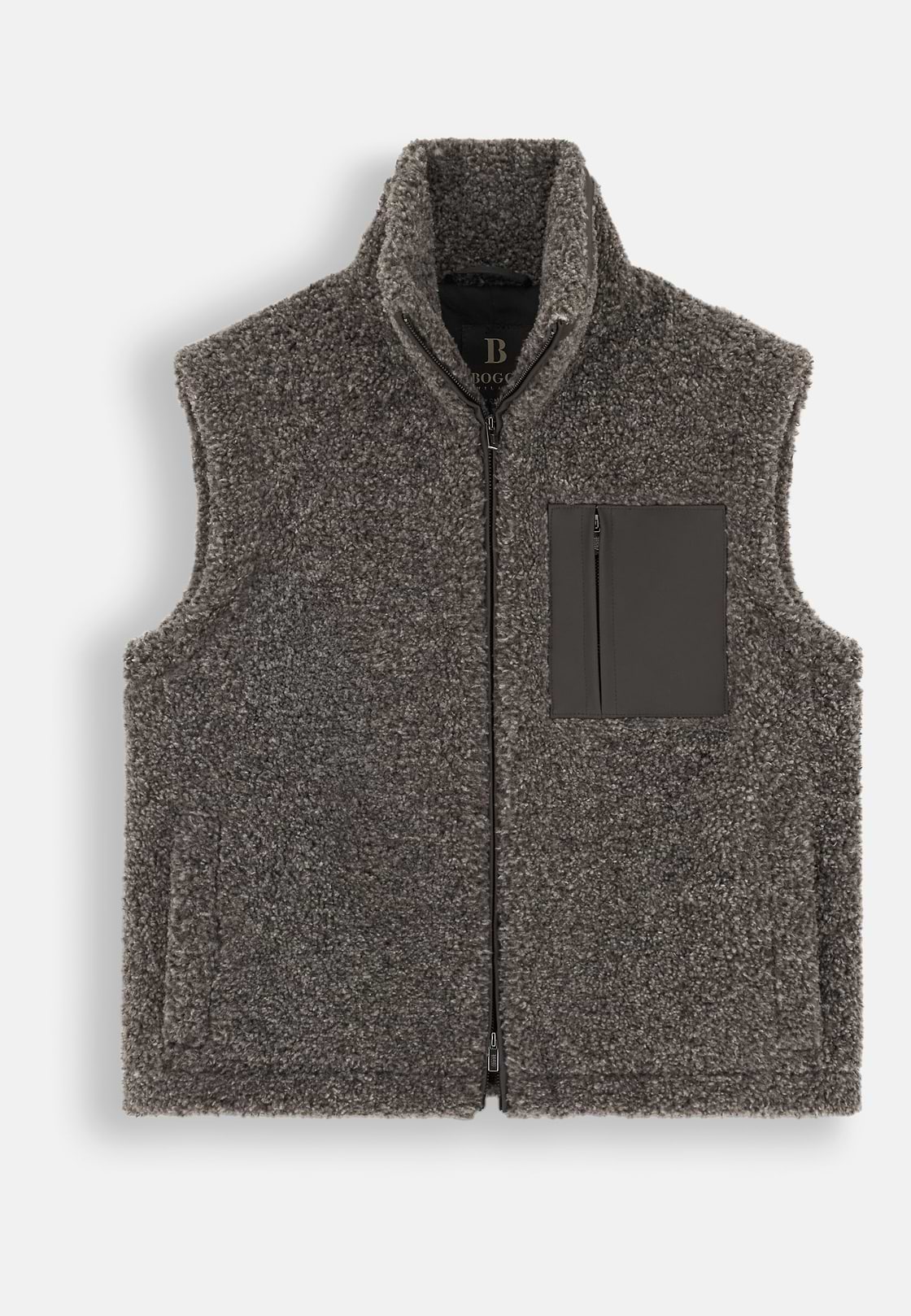 Teddy Full-Zip Gilet, Dark Grey, hi-res, 5