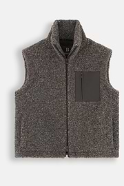 Teddy Full-Zip Gilet, Dark Grey, thumb, 5