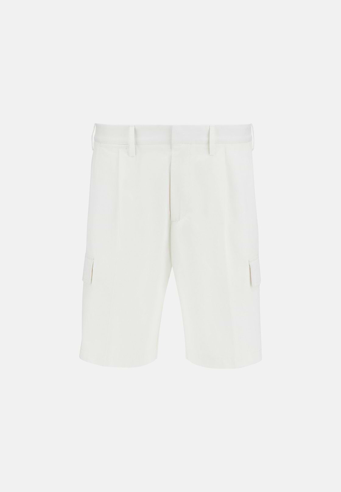 Cotton Bermuda Shorts, White, hi-res