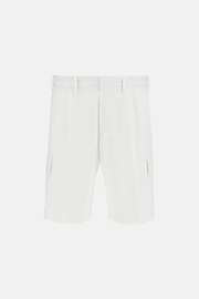 Cotton Bermuda Shorts, White, hi-res