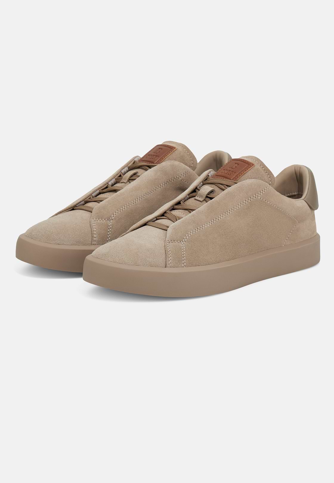 Sneakers En Daim, Taupe, hi-res