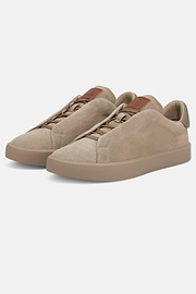Sneakers En Daim, Taupe, hi-res