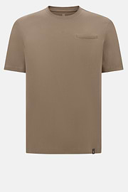 T-Shirts aus Baumwoll-Jersey mit kleiner Tasche, Taupe, hi-res