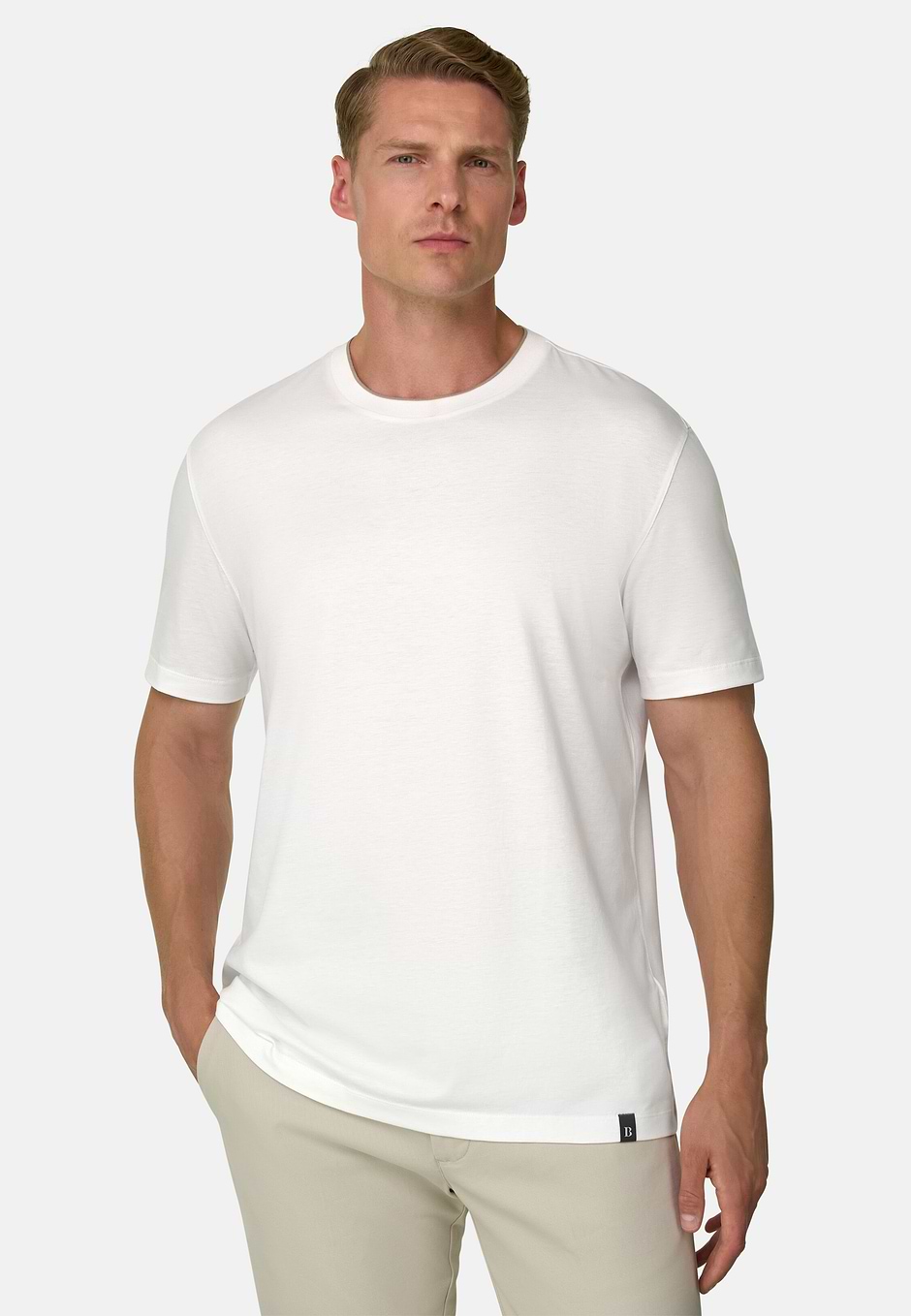 Camiseta de Algodón Tencel, Blanco, hi-res