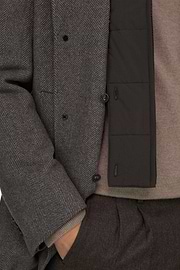 Coat in Wool with Bib, Brown, thumb, 5