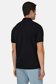 Polo En Piqué de Coton Coupe Classique, Noir, thumb, 3