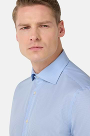 Chemise À Rayures En Coton Regular Fit, Bleu clair, hi-res