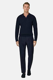 Polo Di Maglia In Cotone Seta, Navy, thumb, 2