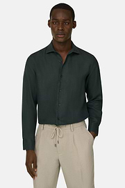 Hemd Aus Leinen Regular Fit, Dunkelgrün, thumb, 1