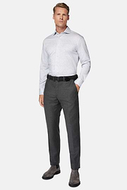 Pantalon En Flanelle Extensible., Gris foncé, hi-res