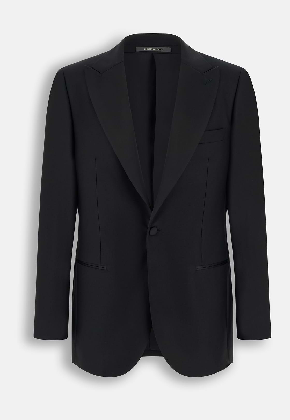 Black Wool Tuxedo with Spear Rever, , hi-res, 2